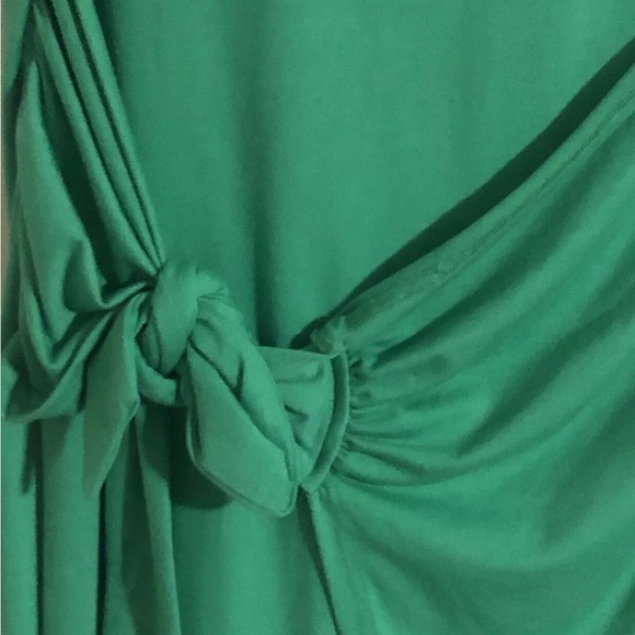 Lillusory Classic Women's T-Shirt Green Dress Stretch Tie Waist, Size Large - Picture 2 of 6